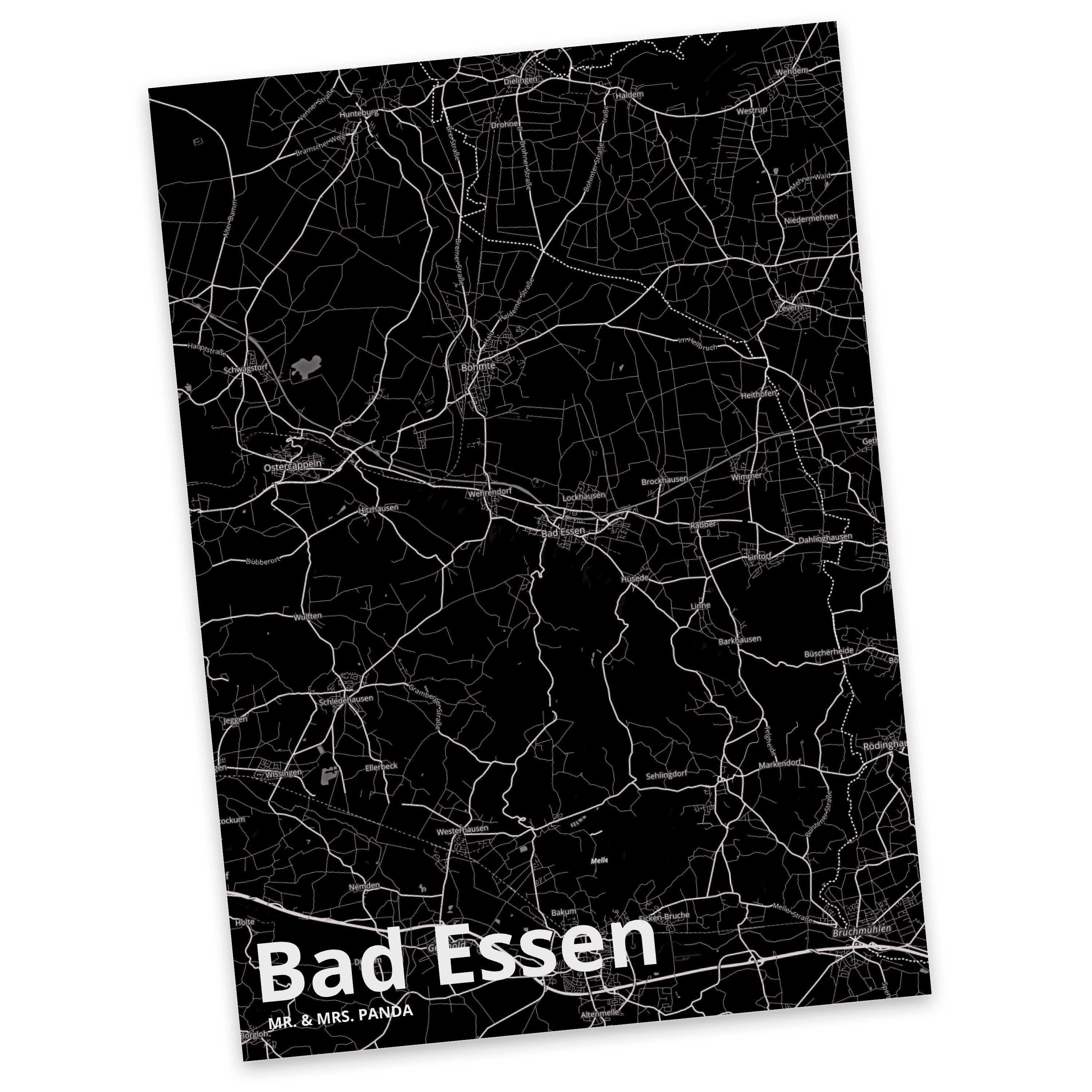 Mr. & Mrs. Panda Postkarte Bad Essen - Geschenk, Stadt Dorf Karte Landkarte Map Stadtplan, Stadt
