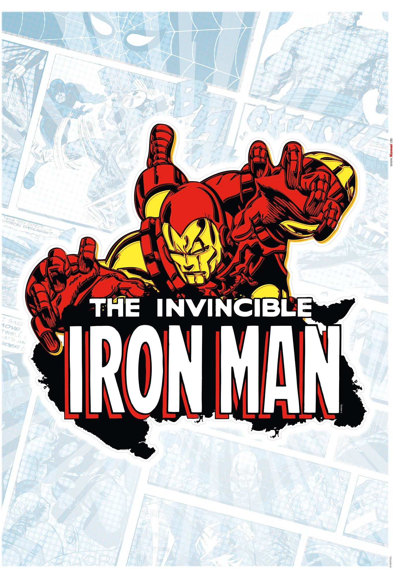 Komar Wandtattoo Iron Man Comic Classic (1 St), 50x70 cm (Breite x Höhe), selbstklebendes Wandtattoo | Kinderzimmer-Wandtattoos