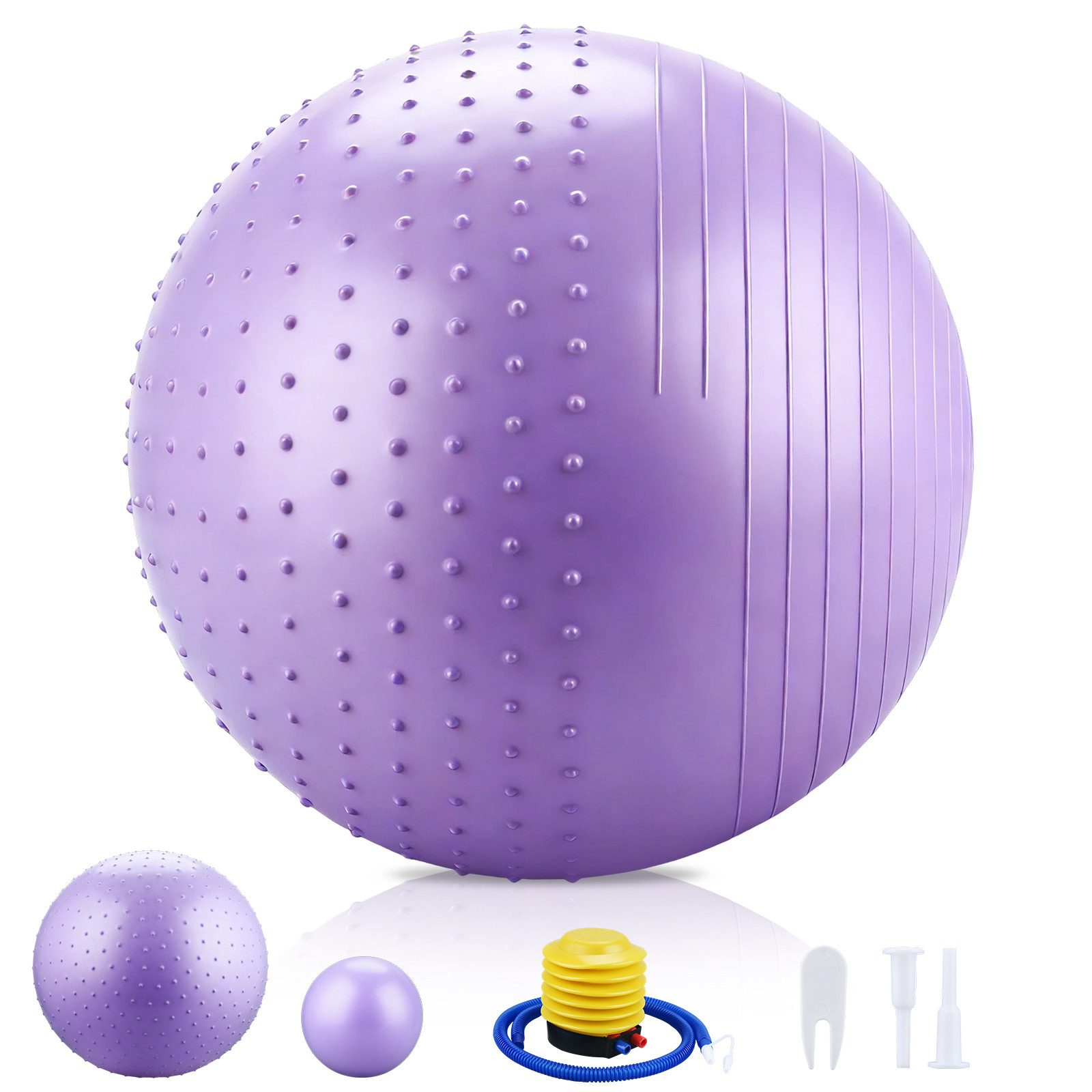 CkeyiN Pro Gymnastikball Rutschfest,Pilates Ball,Gratis 25 cm Yogaball (Set, Belastbar, 2 Größen verfügbar), für Schwangerschaft, Fitness, Gleichgewicht, Training,Physiotherapie