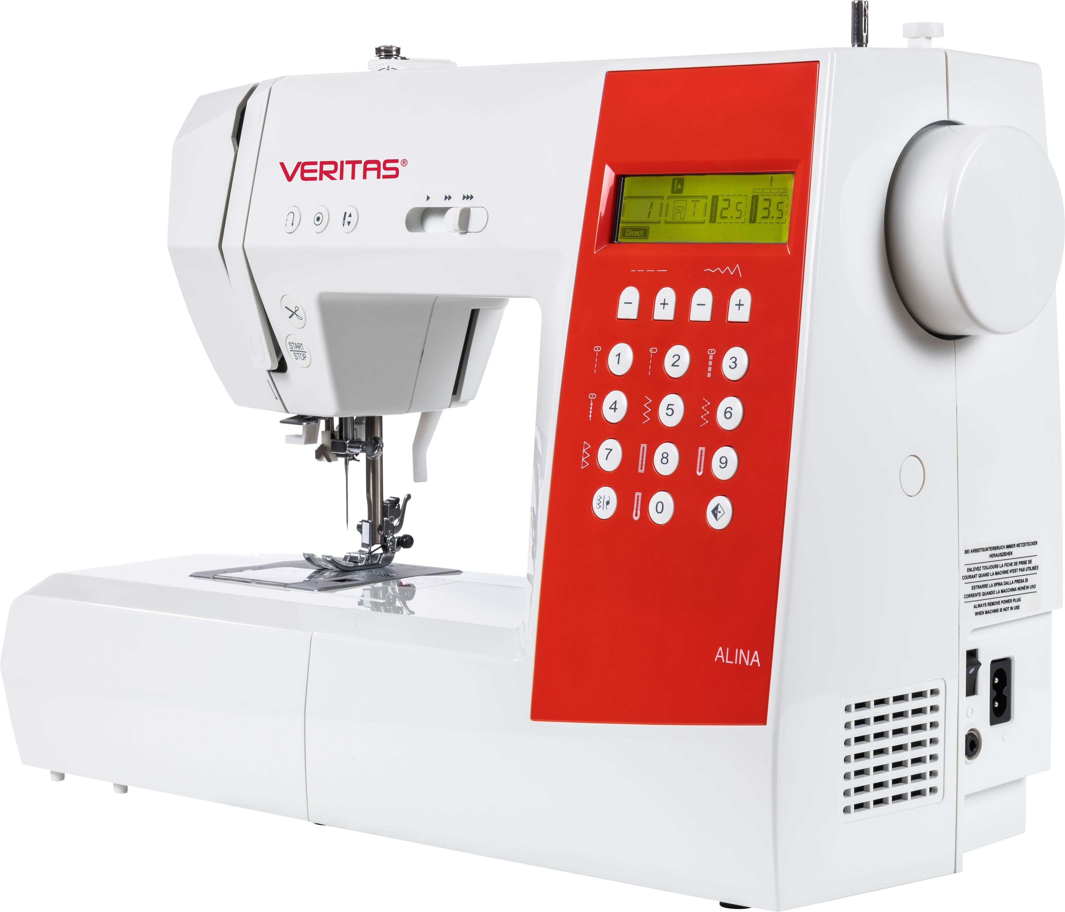 Veritas Computer-Nähmaschine Alina, 90 Programme, automatische  Vernähfunktion, Overlock-Fuß