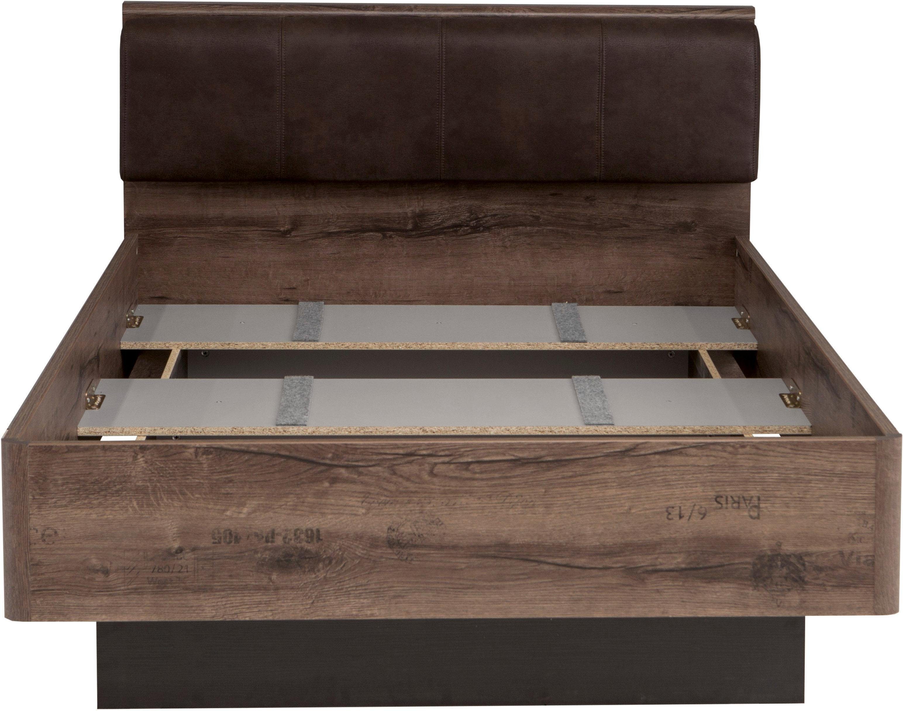 FORTE Bett Jacky, mit gepolstertem Kopfteil