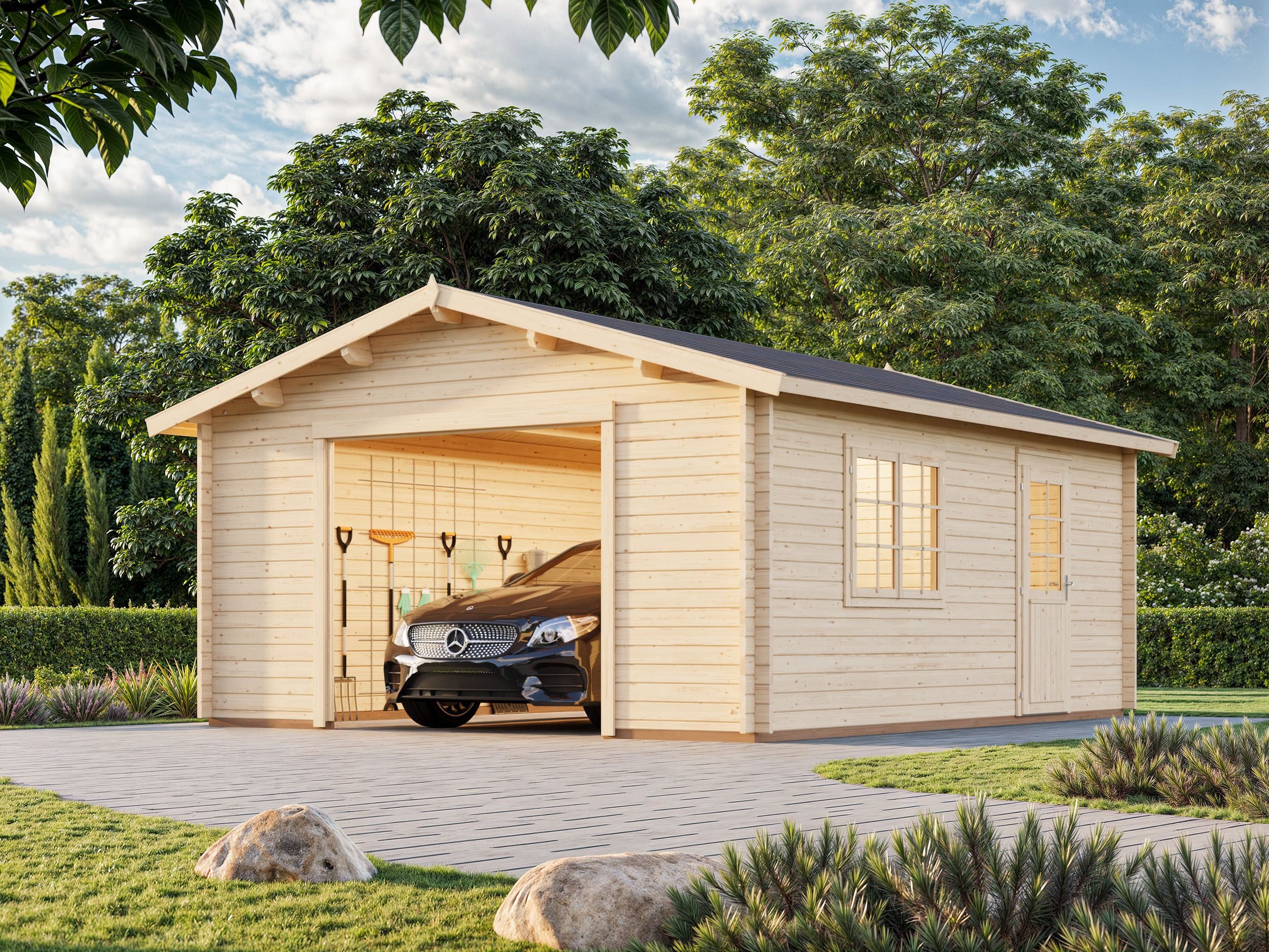 Palmako Garage Roger, ohne Tor, BxTxH: 514x598x287 cm