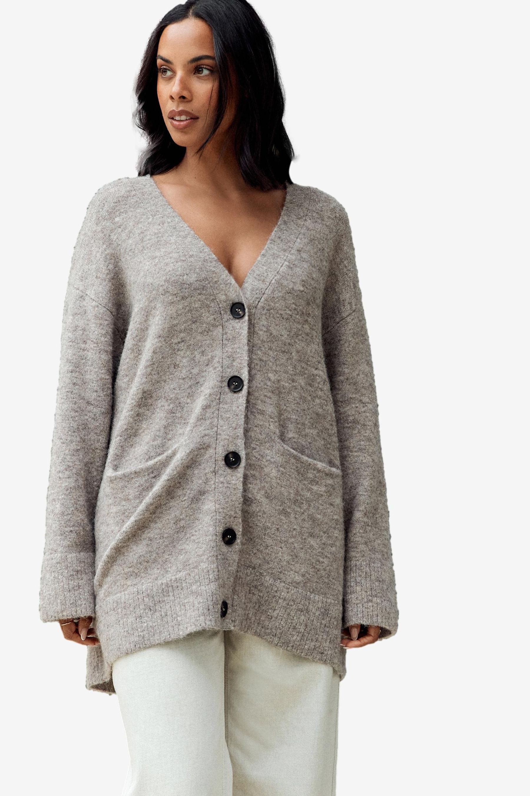 Next Strickjacke Relaxed-Fit Übergroße lange Strickjacke, günstig online kaufen