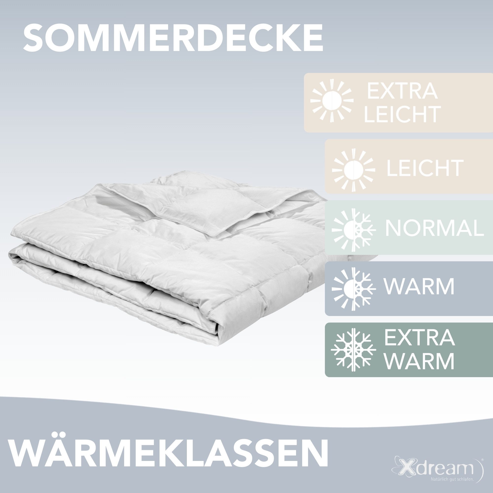 XDREAM Sommerbettdecke Daunendecke Nature, ultraleichte Kasettendecke, günstig online kaufen