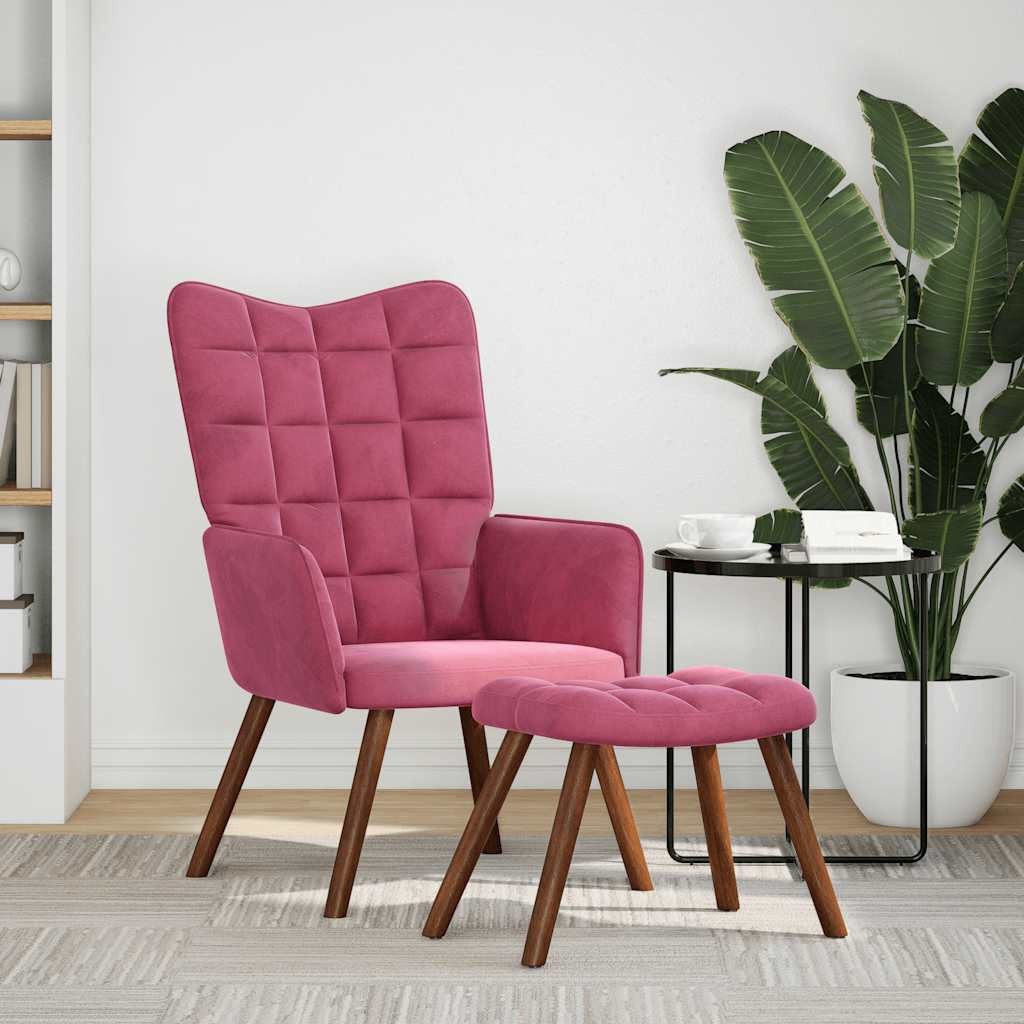 vidaXL Sessel Relaxsessel mit Hocker Weinrot günstig online kaufen