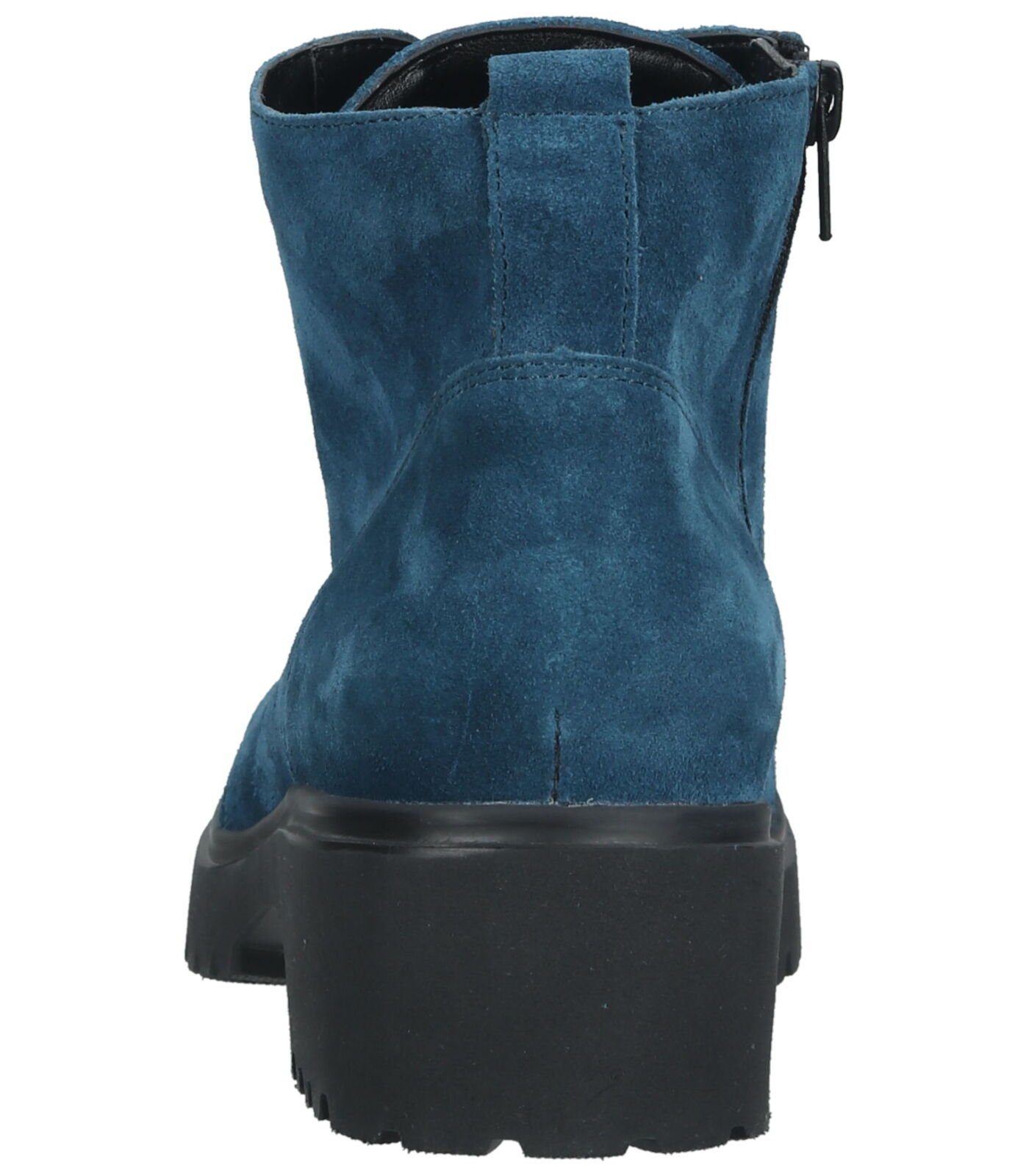 Waldläufer Stiefelette Blau Leder Schnürstiefelette