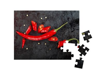 puzzleYOU Puzzle Gehackte und ganze rote Chilischoten, 48 Puzzleteile, puzzleYOU-Kollektionen Chilis