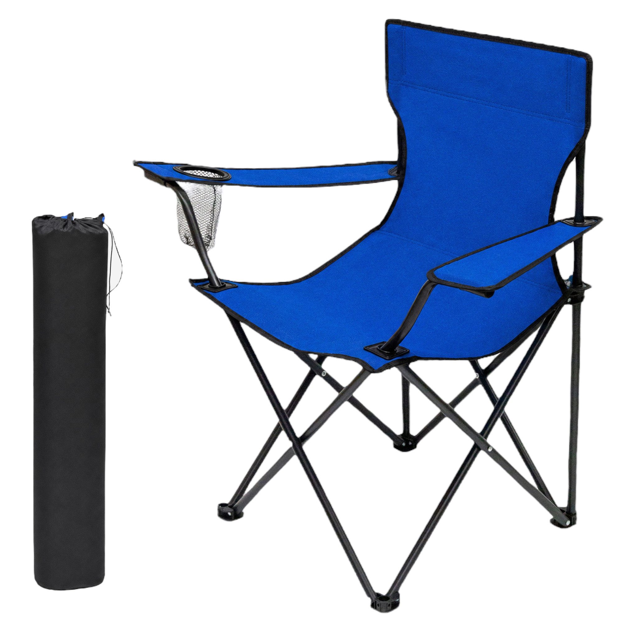 Cozyvibe Campingstuhl Campingstuhl faltbar Klappstuhl Camping Stuhl stabil leicht XXL Robust (Set, 1 St), 1er Set Angelstuhl klappbar mit Getränkehalter & Tasche bis 120kg