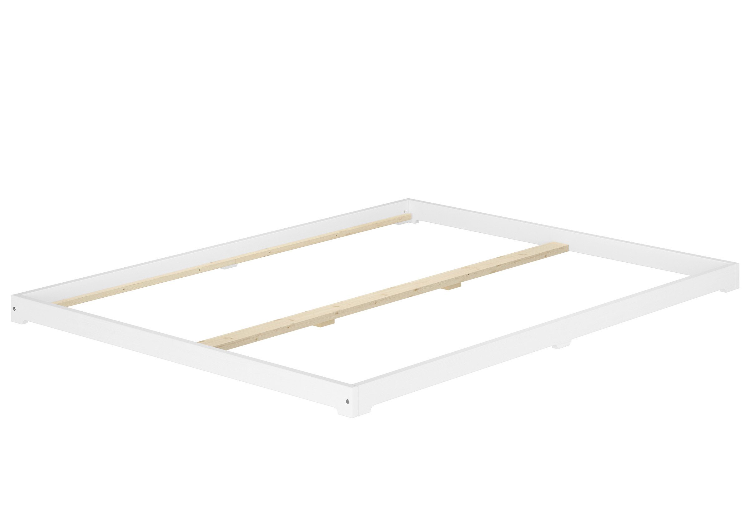 ERST-HOLZ Massivholzbett Doppelbett Extra Flach 160 x 200 cm Massivholz Wei günstig online kaufen