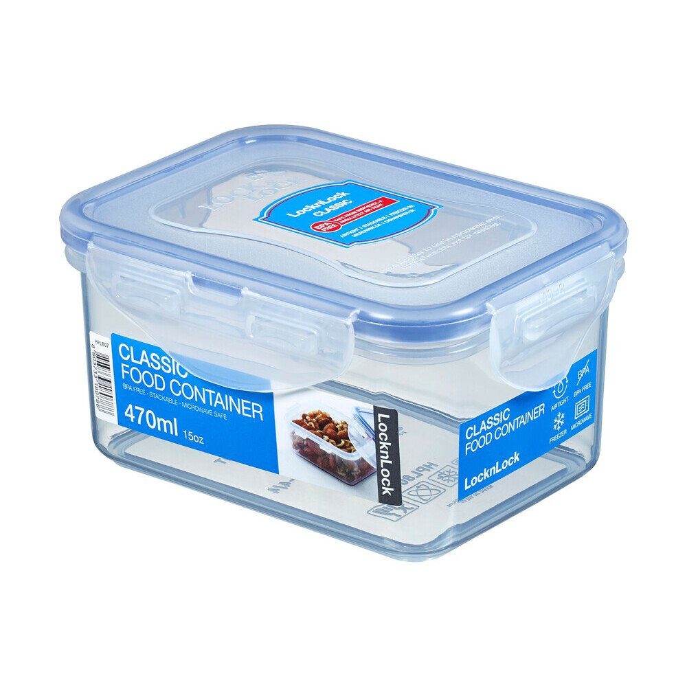 LOCK & LOCK Frischhaltedose Frischhaltedose 0,47 l Classic blau, Polypropylen und Silikon, Frischhaltedose, Ø10,2cm, Polypropylen und Silikon