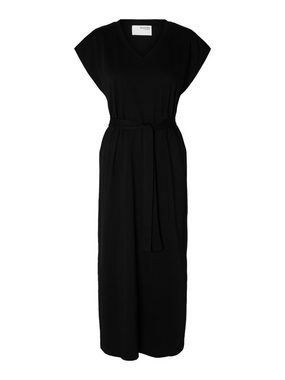 SELECTED FEMME Shirtkleid Legeres Sommerkleid Maxi Dress mit Bindegürtel (lang) 7500 in Schwarz
