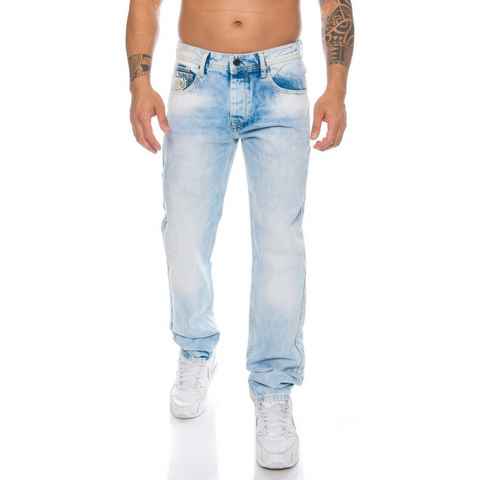 Cipo & Baxx Regular-fit-Jeans Herren Jeans Hose mit dezenten Nähten im schlichten Look Jeans mit dezenten Nähten