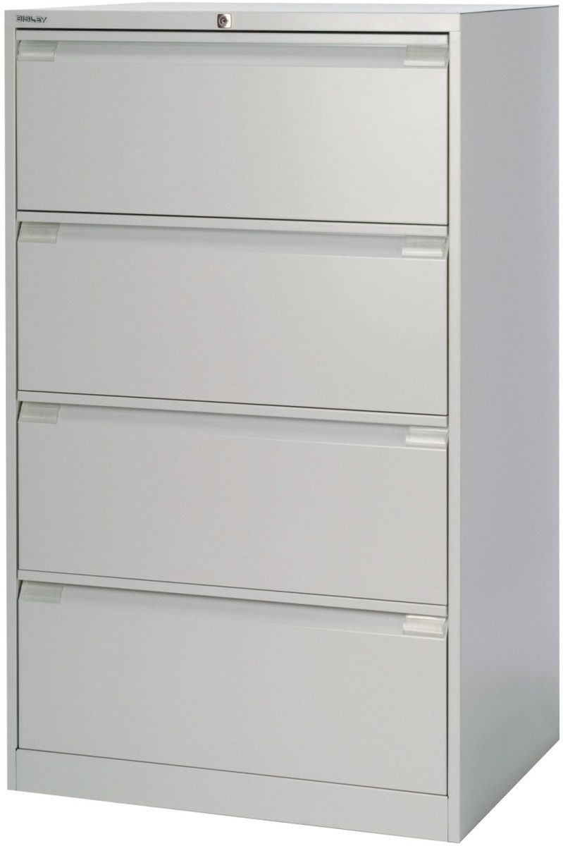 Bisley Hängeschuhschrank Hängeregistraturschrank 4 Schübe 2-bahnig l.grau