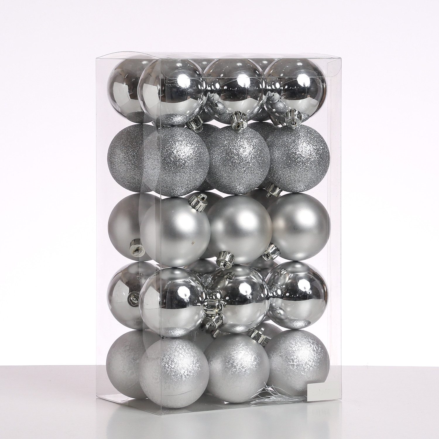 MARELIDA Weihnachtsbaumkugel Weihnachtskugeln Christbaumkugeln bruchfest 6cm silber 30 Stück (30 St)