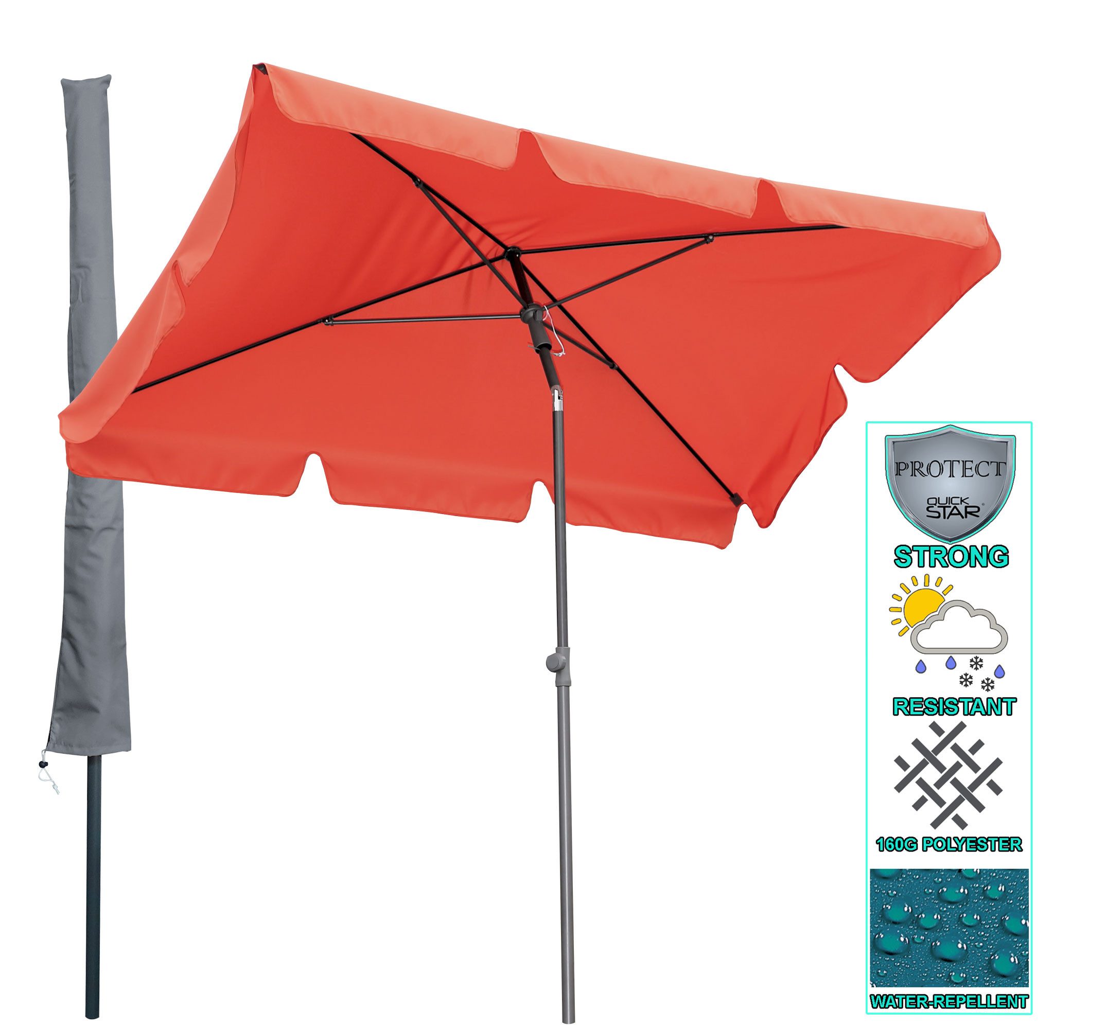 Quick Star Sonnenschirm Balkon Sonnenschirm 200x125cm günstig online kaufen