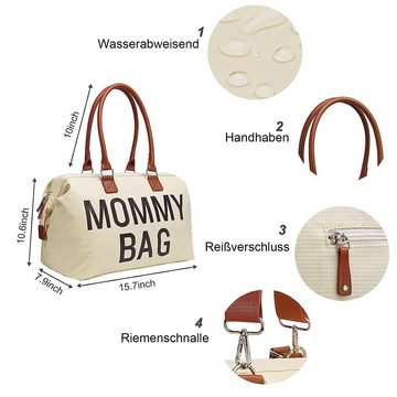 MODFU Wickeltasche Krankenhaus Mama Tasche Krankenhaustaschen Mommy Bag Wickelunterlage (mit Leder Griff, Mit 2 Tasche, Baby-Wickeltasche), Multifunktional Reisetasche für Mama Papa und Jungen Mädchen