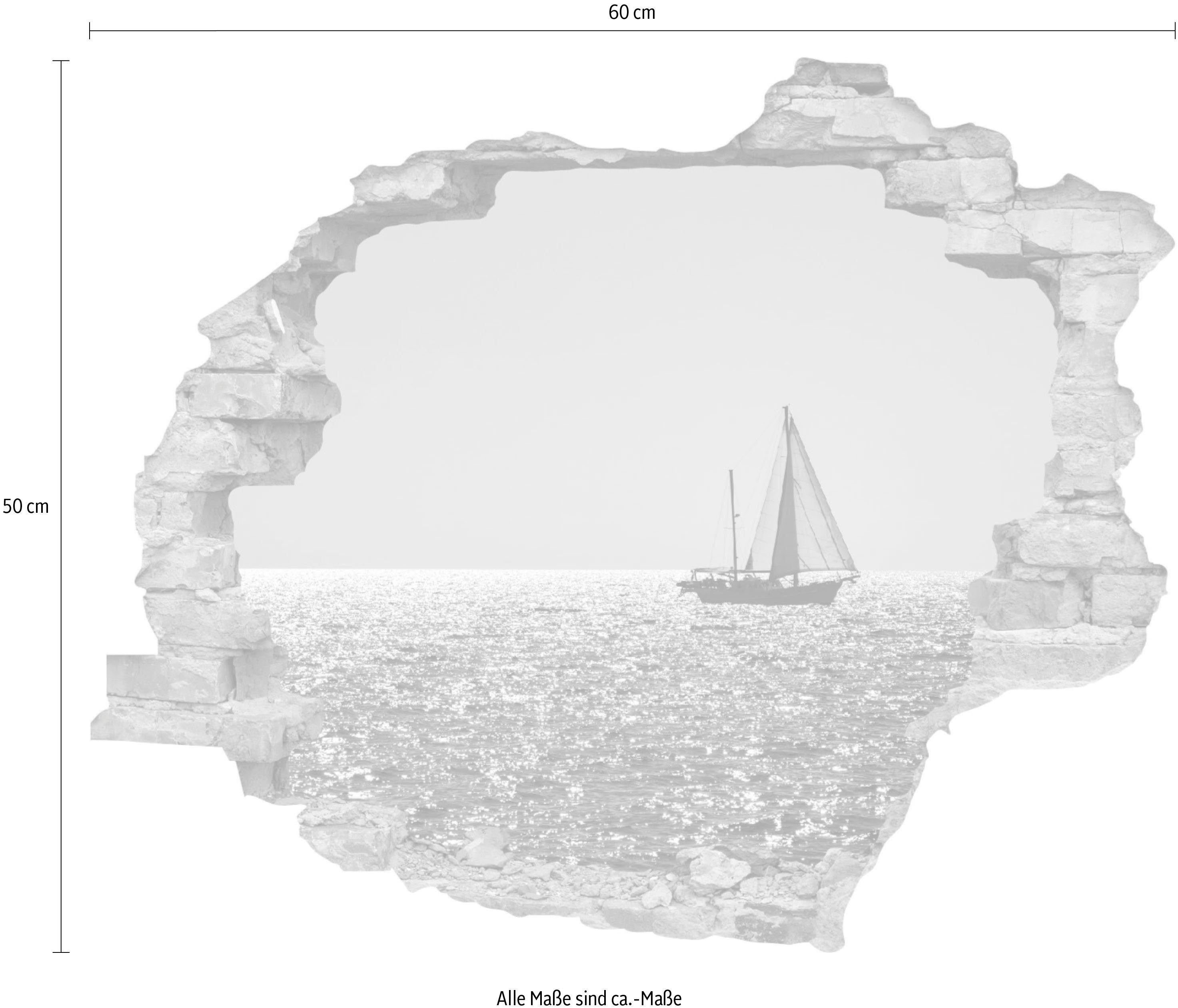 queence Wandtattoo Segelboot (1 St), Wandsticker, Wandbild, selbstklebend, 3D, Wanddurchbruch