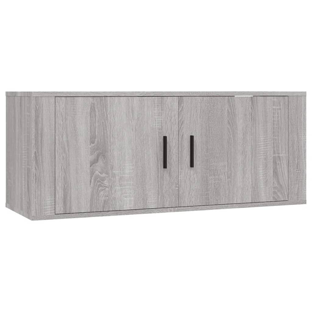 vidaXL TV-Schrank 3-tlg. TV-Schrank-Set Sonoma Holzwerkstoff Grau (3-St)