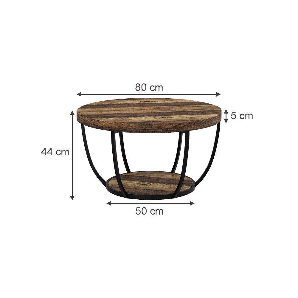 Vicco Couchtisch Arvina, Eiche rustikal, 80 günstig online kaufen