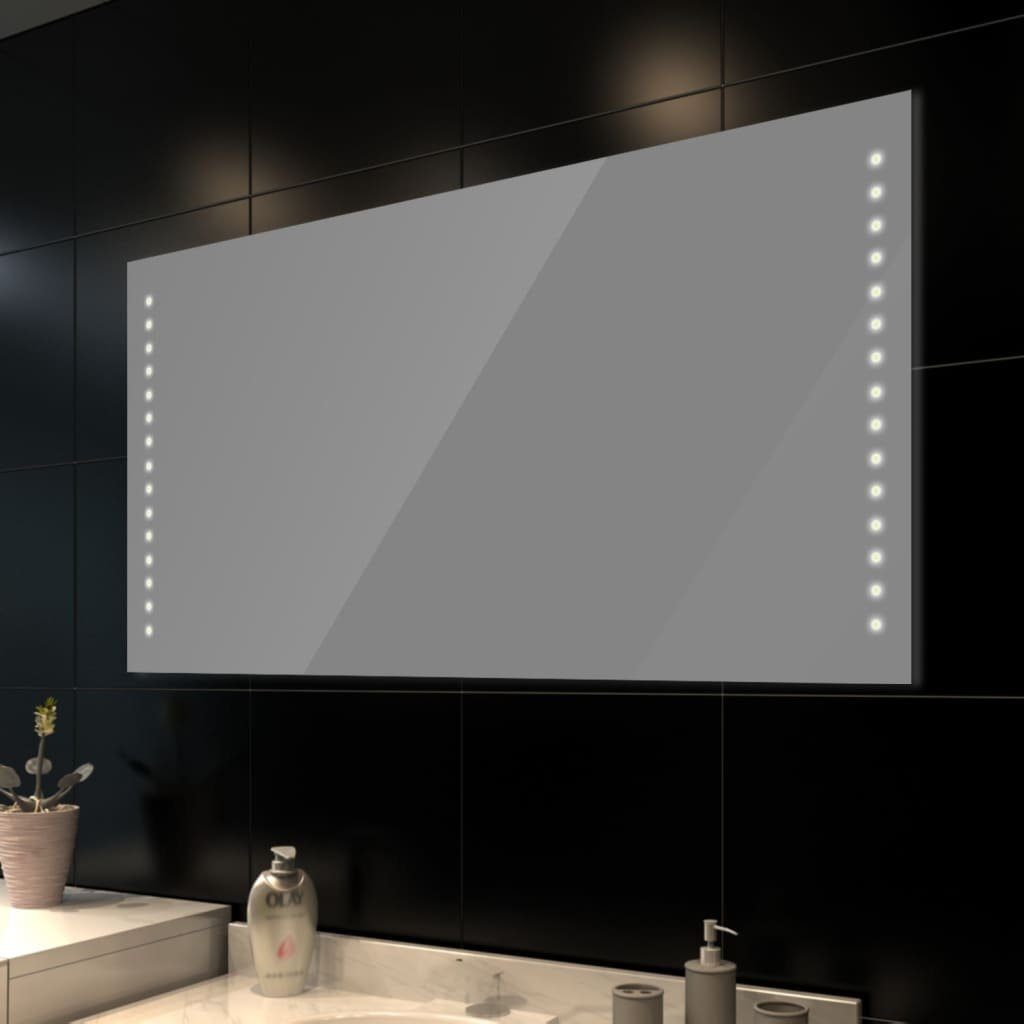 furnicato Wandspiegel Badspiegel mit LED-Leuchten 100×60 cm
