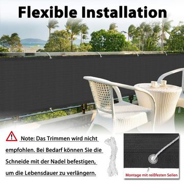 AUFUN Balkonsichtschutz Balkon Sichtschutz aus HDPE Balkonbespannung UV+