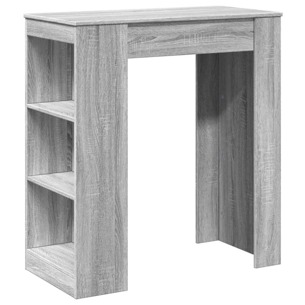 vidaXL Esstisch Bartisch mit Regal Grau günstig online kaufen