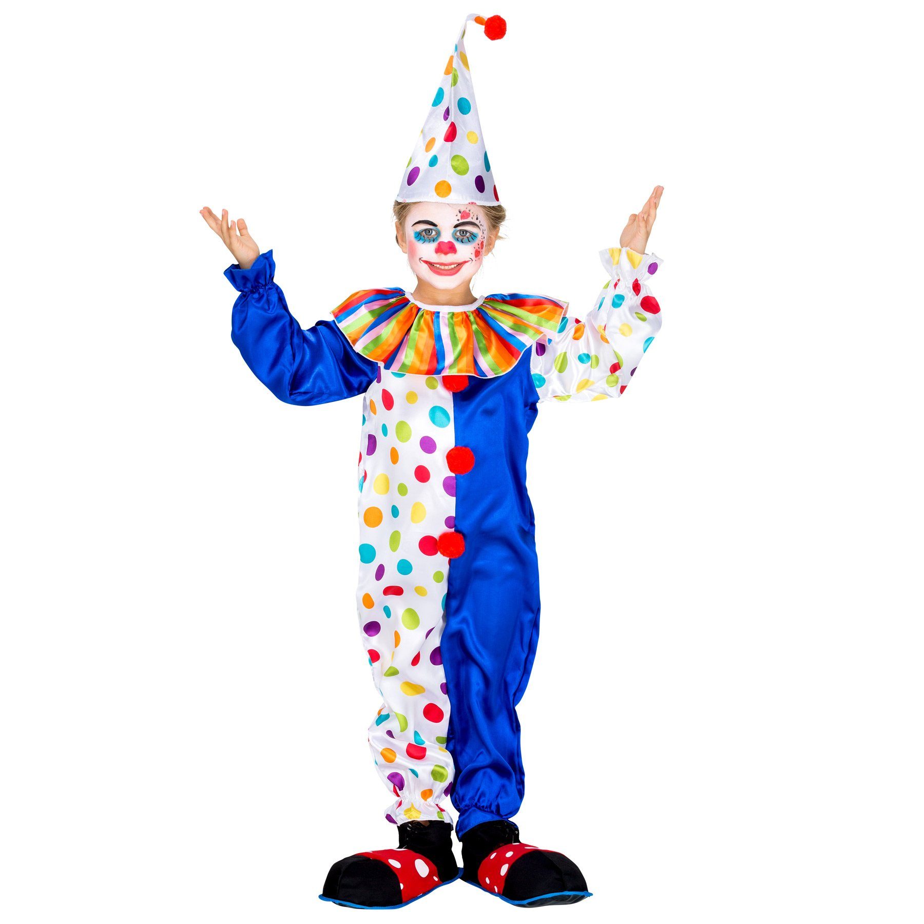 dressforfun Clown-Kostüm Kinder - Teenkostüm Clown Jux, Wundervoller, farbiger Overall