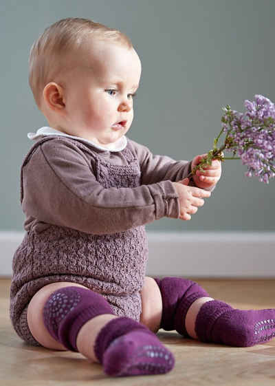 GoBabyGo ABS-Socken Kinder Stoppersocken (Gr. 23-26, 2-3Jahre, Pflaume) - Rutschfeste Baby Krabbel Socken - Kleinkinder Strümpfe mit antirutsch Gummi Noppen