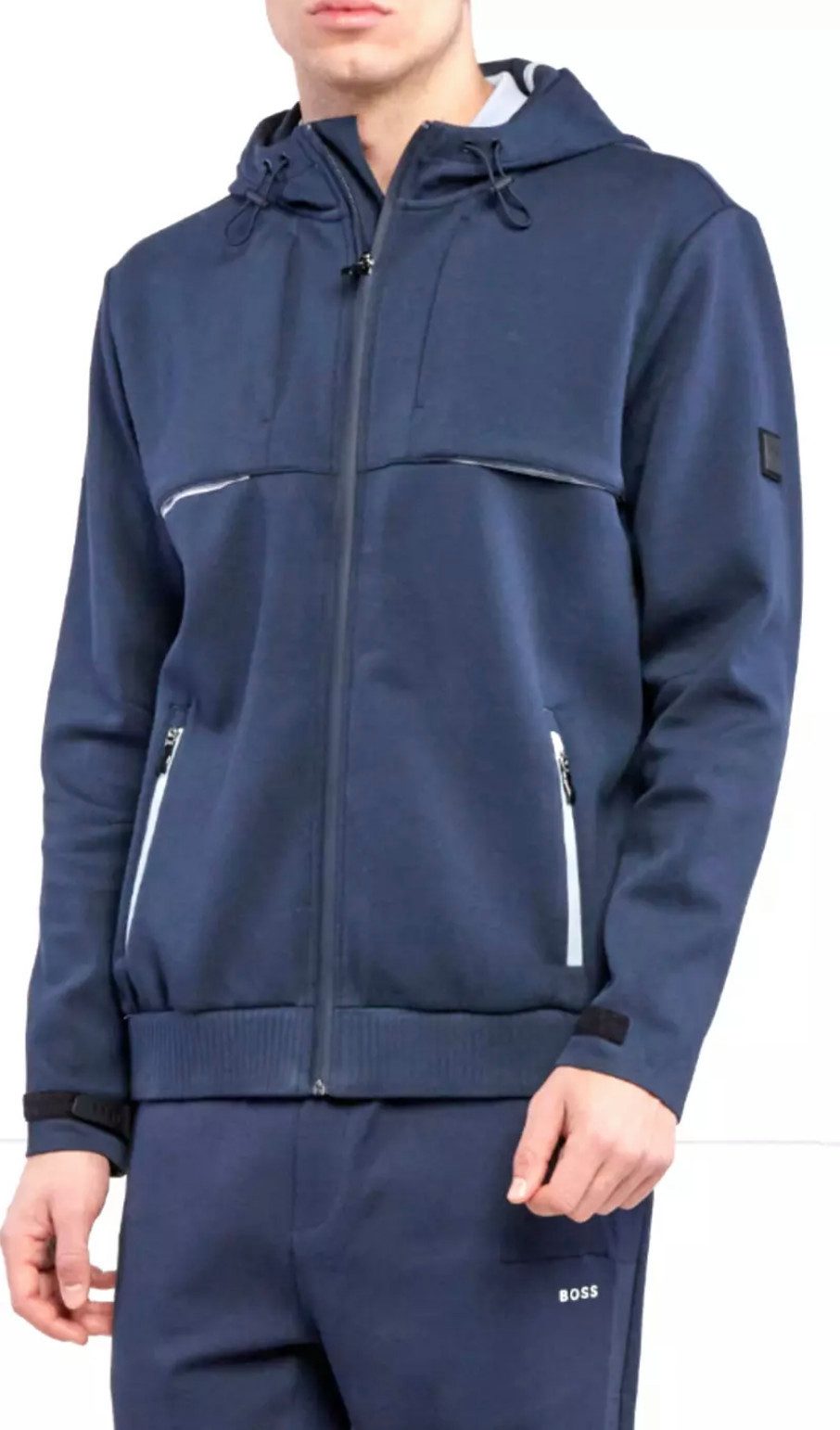 BOSS Funktions-Kapuzensweatjacke Sybrique Zip Blouson Jacke mit Bandana abnehmbare Gesichts Tuch, Wasserdichter Reißverschluss