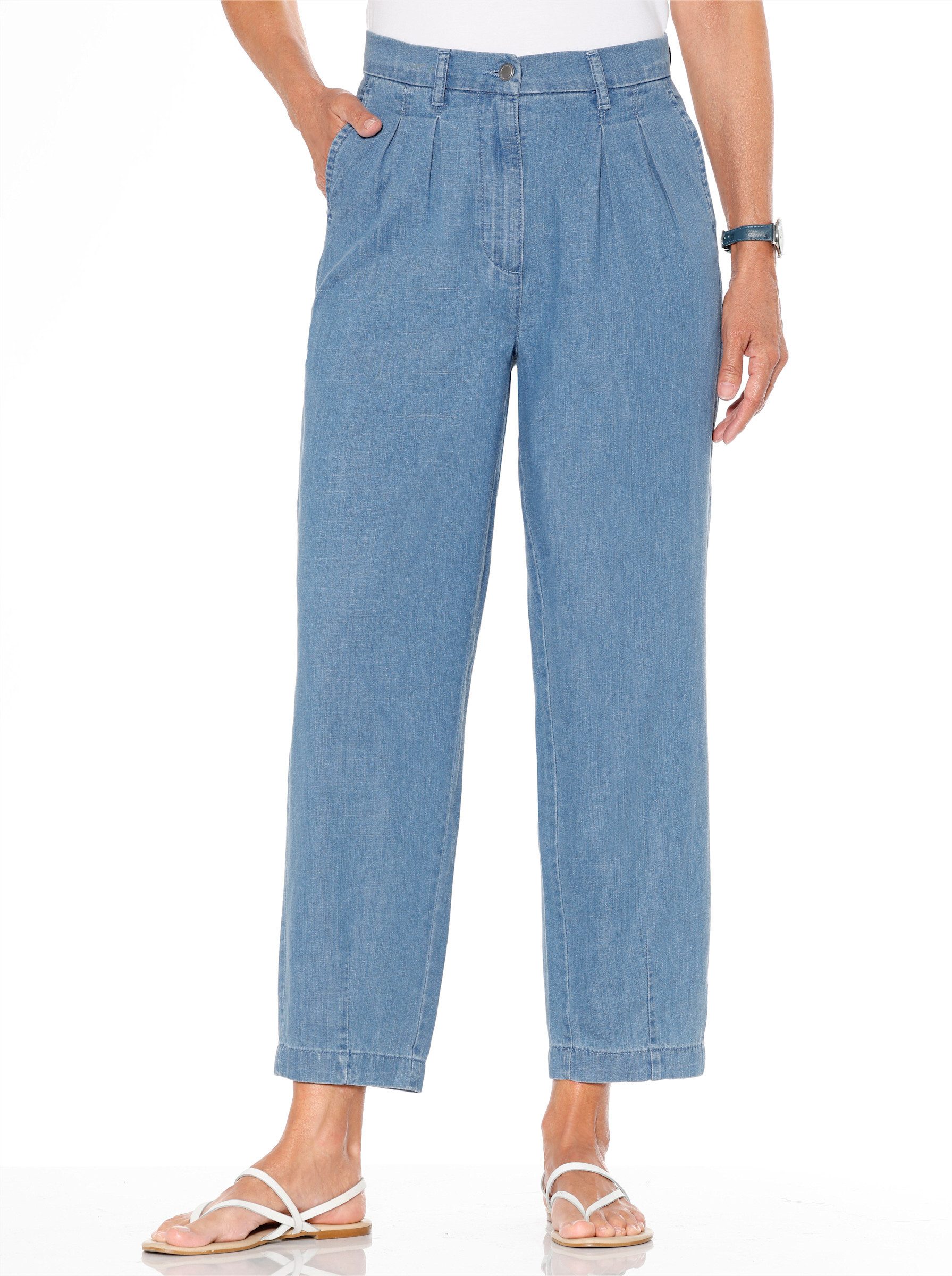 Sieh an! Bequeme Jeans 7/8-Jeans erhöht