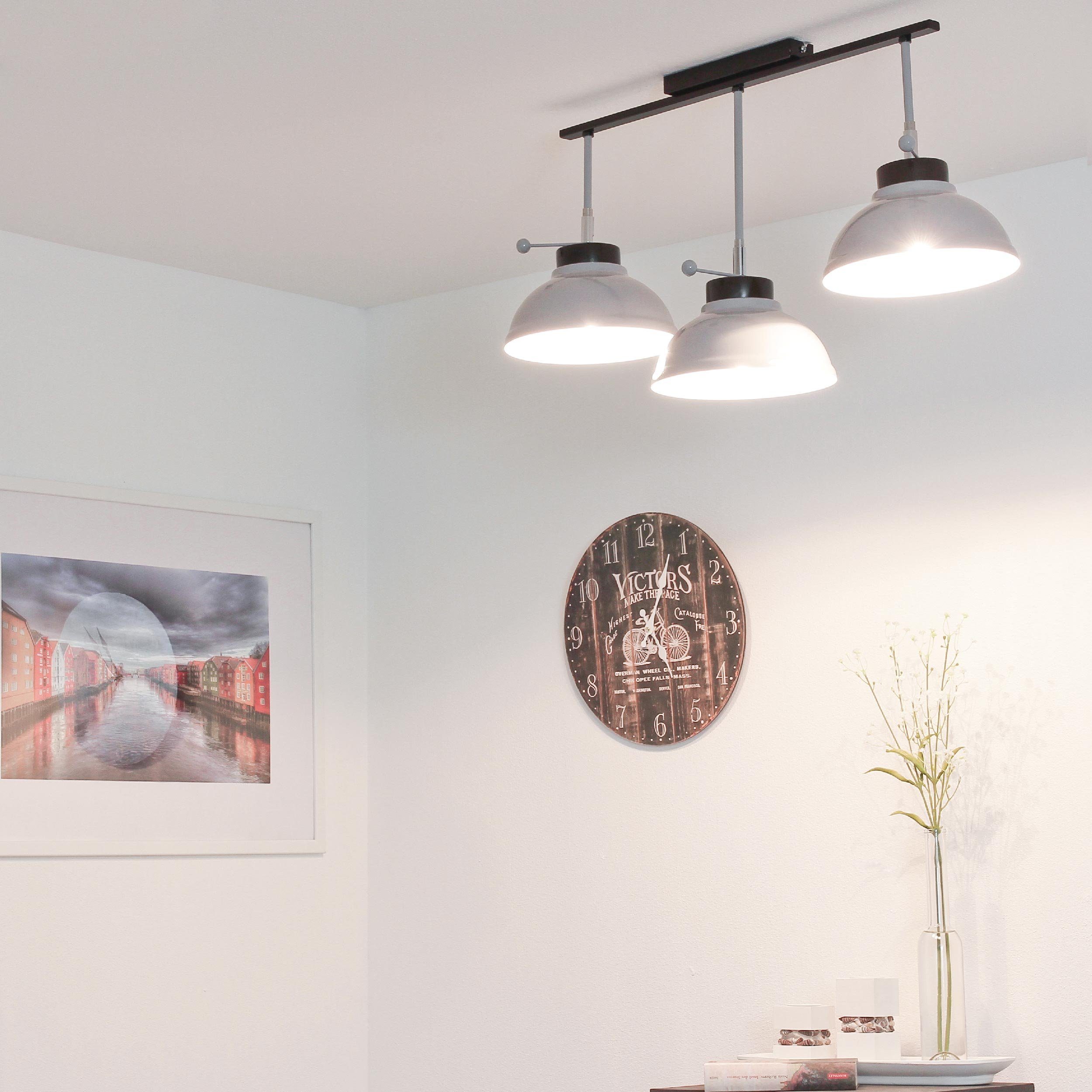 GREY, Metall Leuchtmittel, E27 Licht-Erlebnisse ohne Deckenlampe FACTOR Design Grau Küche Deckenleuchte schwenkbar Industrial