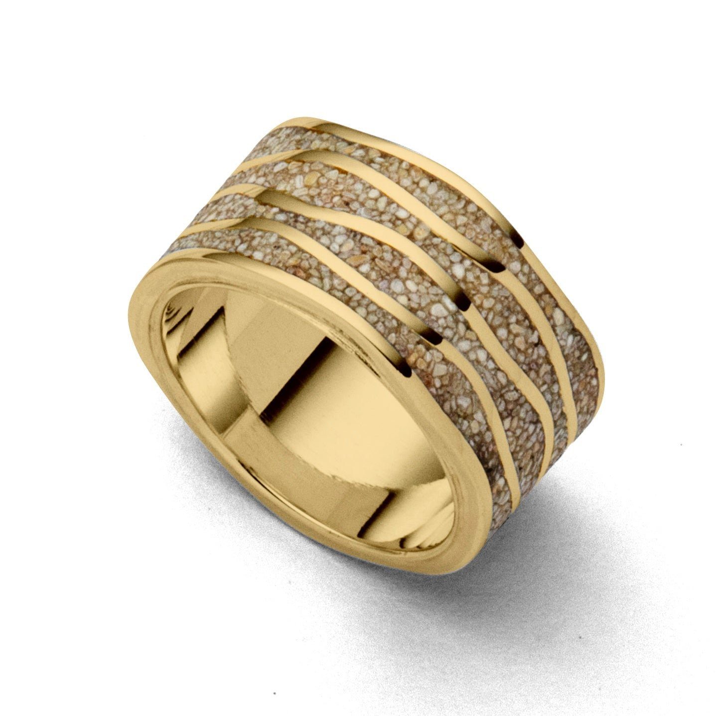 Fingerring DUR Schmuck: Ring, "Strandwellen", mit Strandsand, vergoldet, R5175