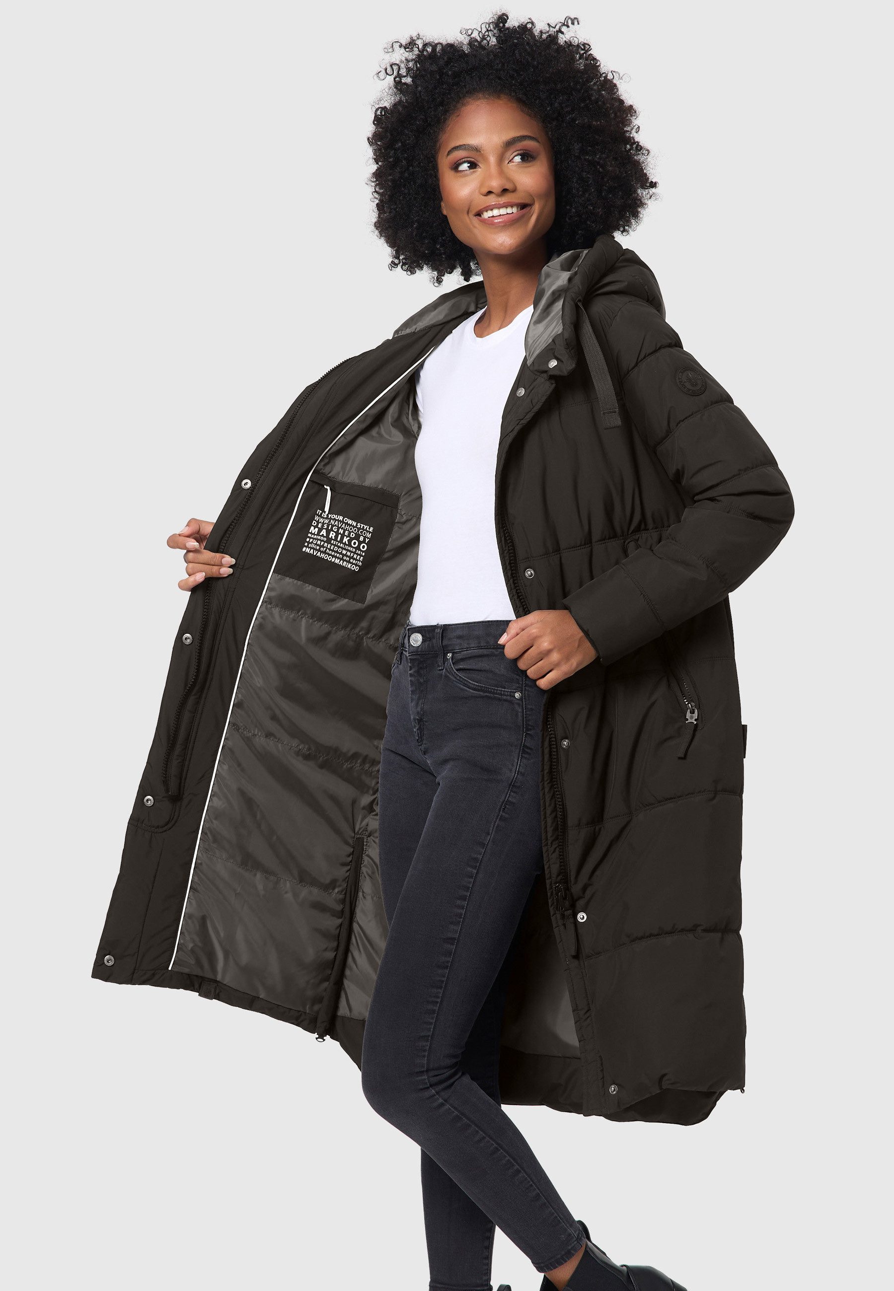 Marikoo Winterjacke Soranaa langer Winter Mantel günstig online kaufen