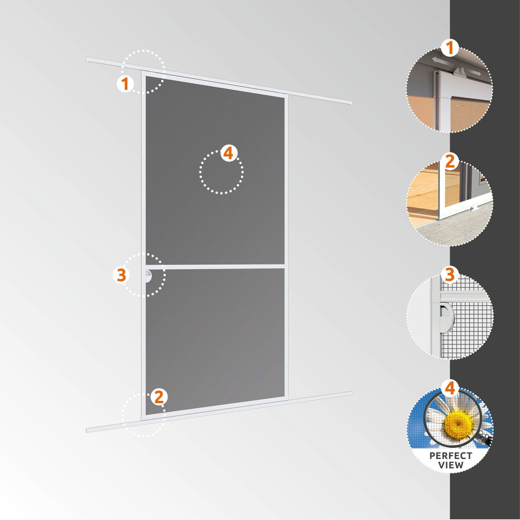 BxH: 120x240 Windhager EXPERT, Insektenschutz-Schiebetür cm