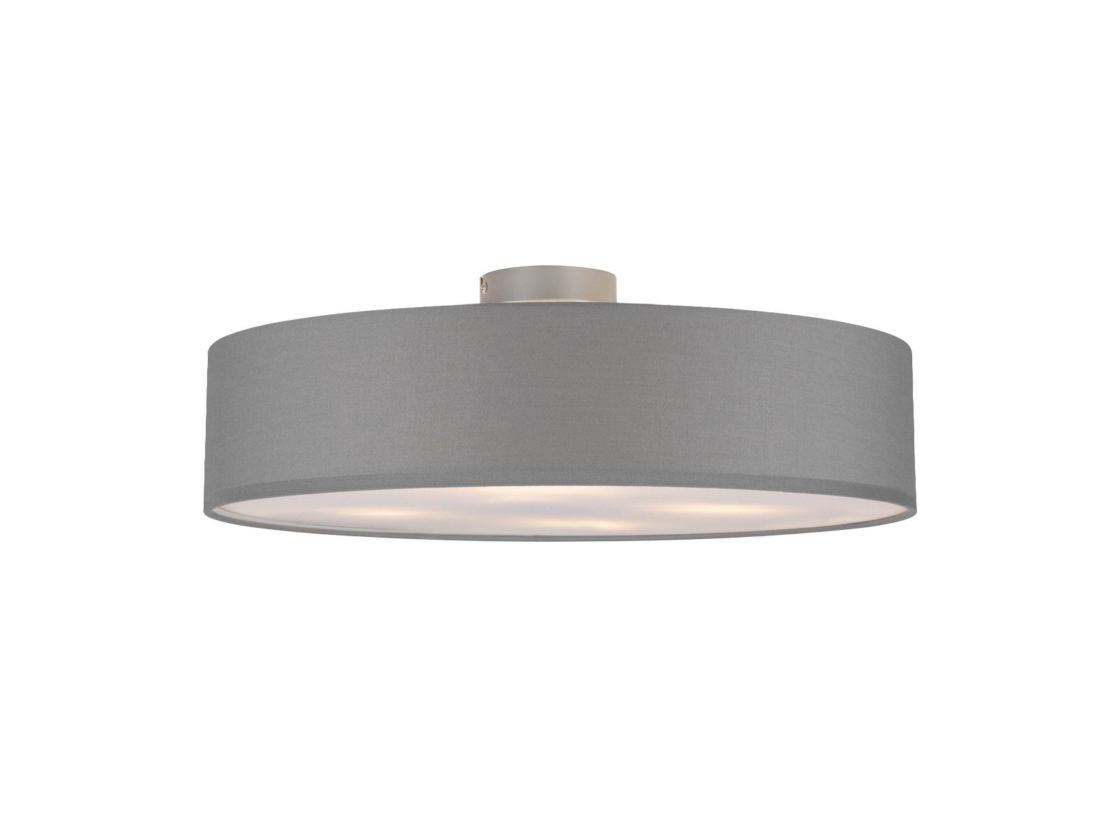 meineWunschleuchte Deckenleuchte mit Stoff Lampenschirm Braun Ø 50cm, ohne Leuchtmittel, große Stoff-Lampe, gemütliche Deckenlampe, E14 Schlafzimmerlampe
