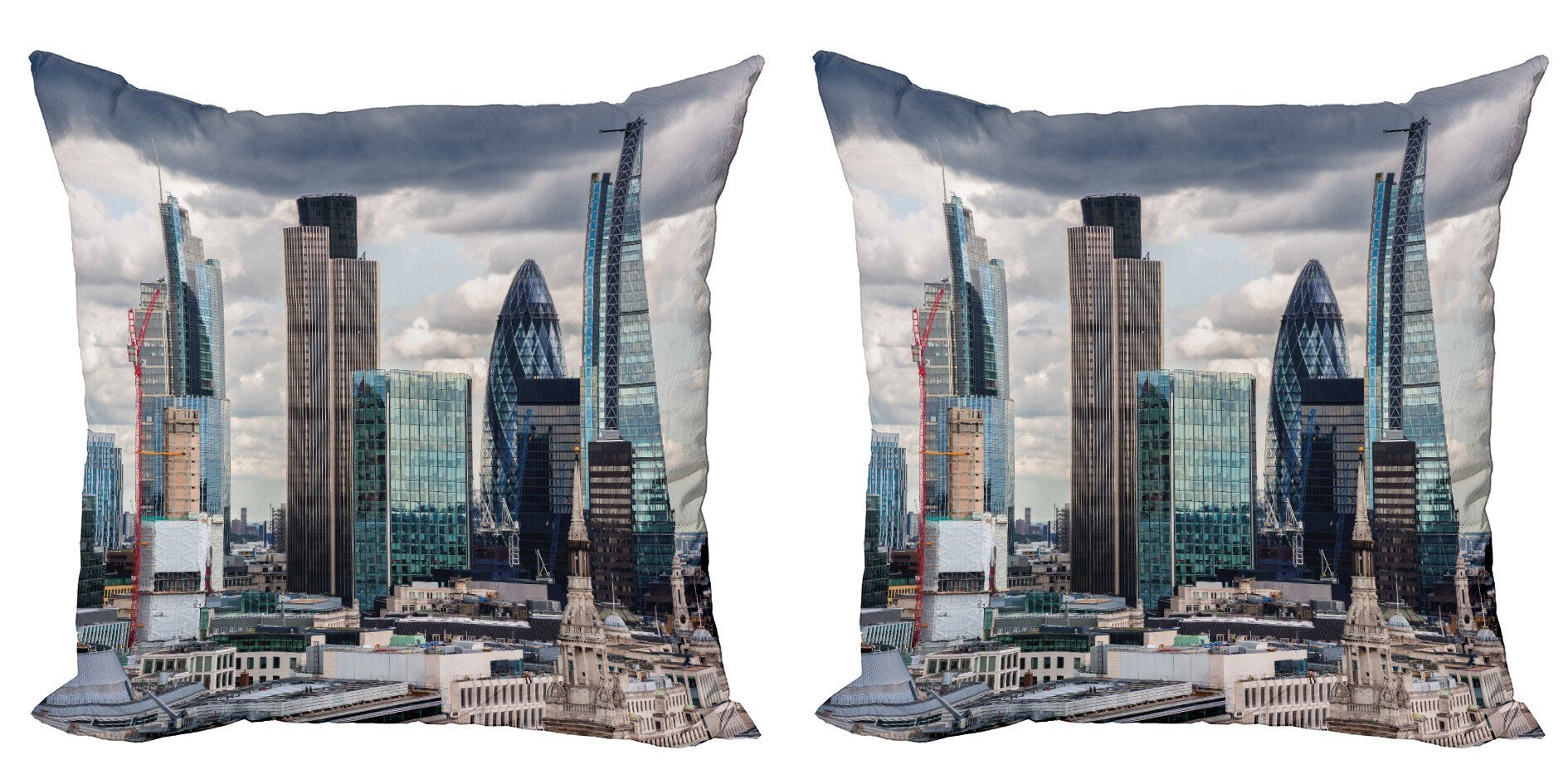 Kissenbezüge Modern Accent Doppelseitiger Digitaldruck, Abakuhaus (2 Stück), Städtisch London Modernes Stadtbild