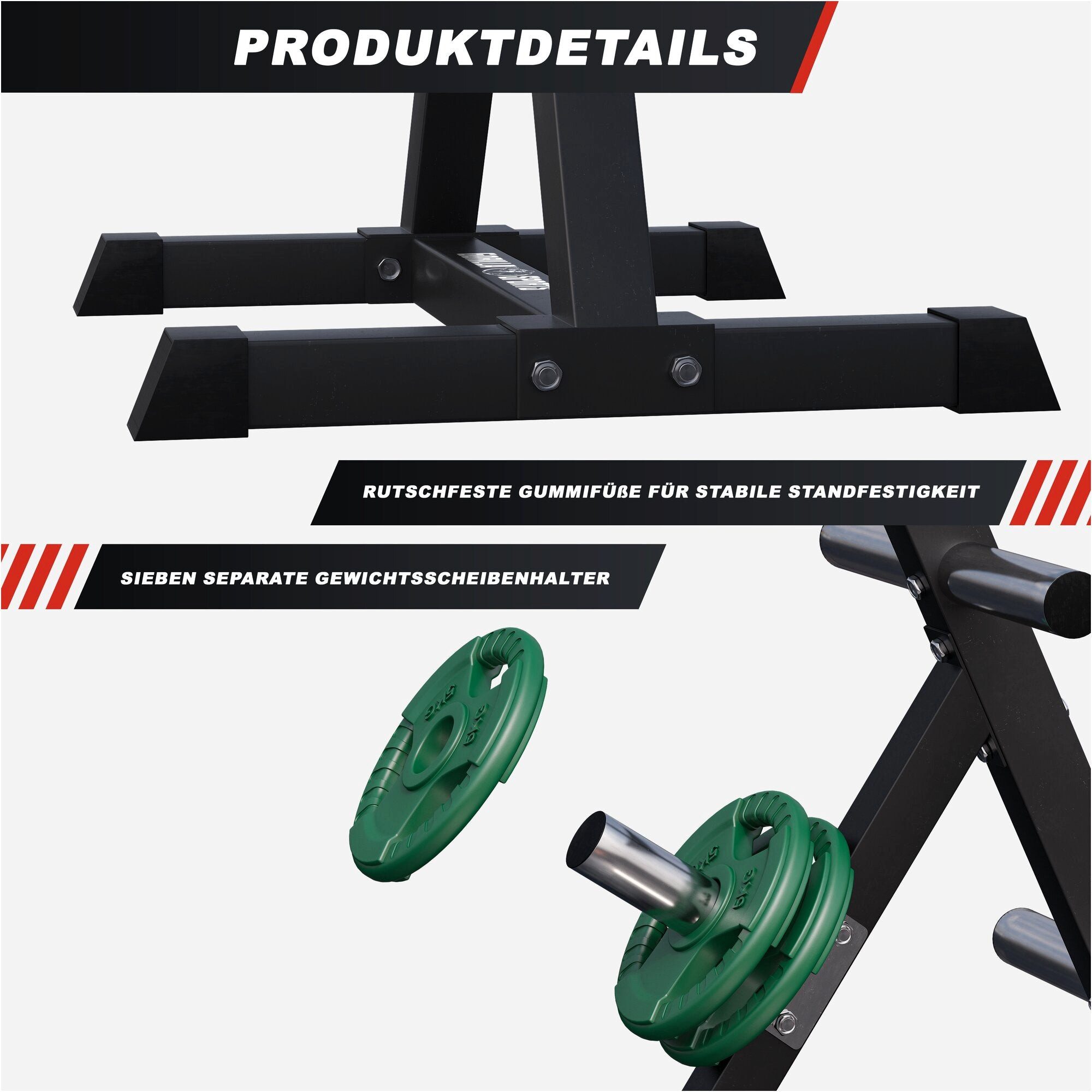 GORILLA SPORTS Hantelscheibenständer Hantelscheibenständer mit 4 Stangen 50/51 mm, (1-St)