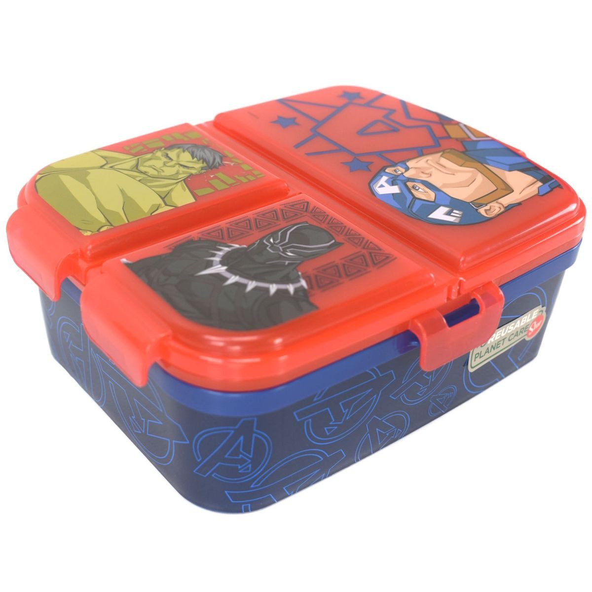 Stor Lunchbox Brotdose für Kinder mit 4 Fächern verschiedene Motive, Kunststoff, authentisches Design