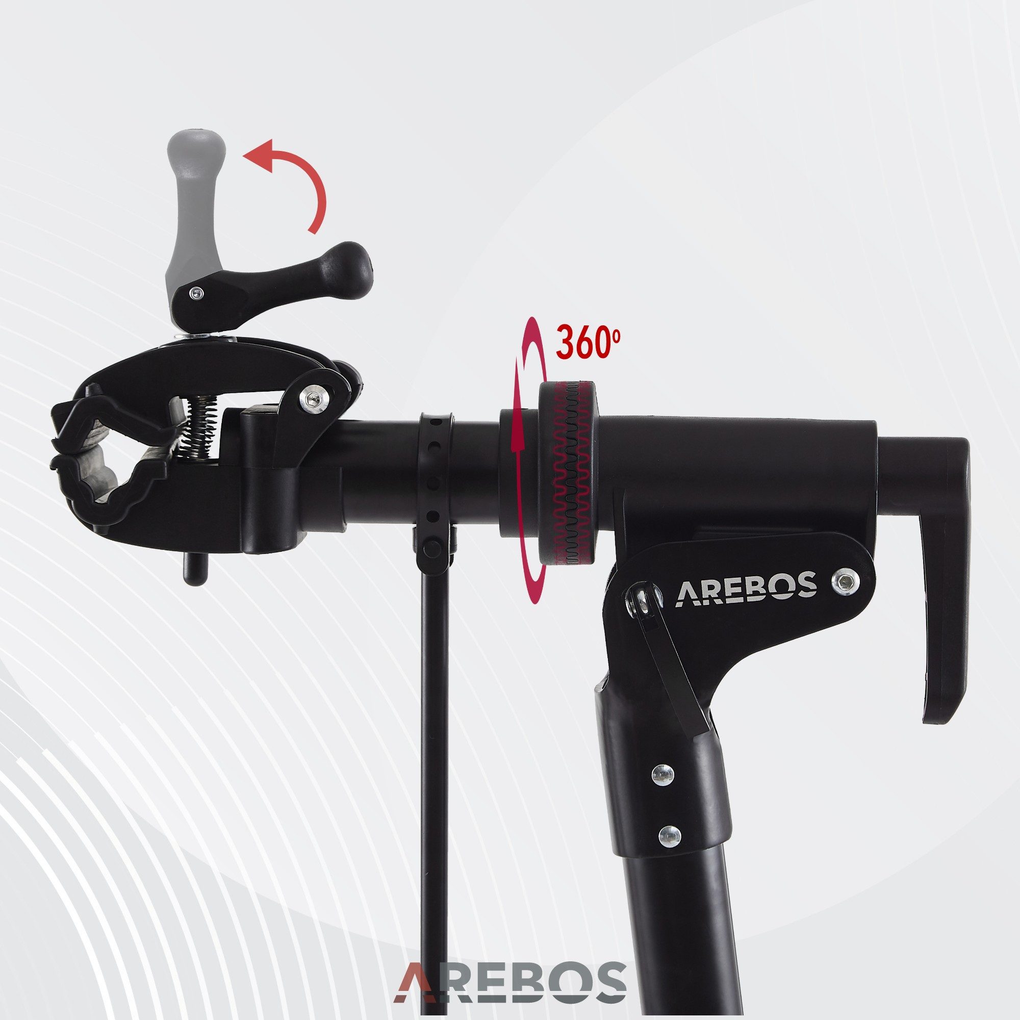 Arebos Fahrradständer +Tasche mit Schnelllösevorrichtungen 360° drehbar, Hohe Stabilität durch Dreiecksstruktur