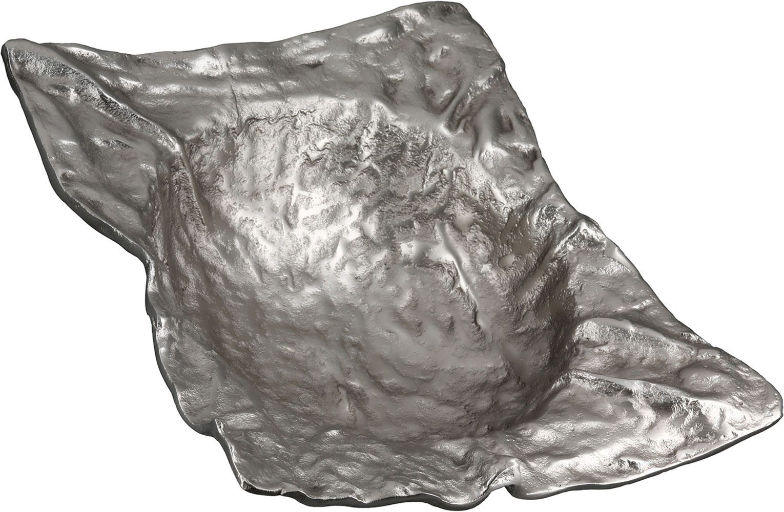 GILDE Schale Deko-Schale Crumple silberfarben, Aluminium, (1-tlg)