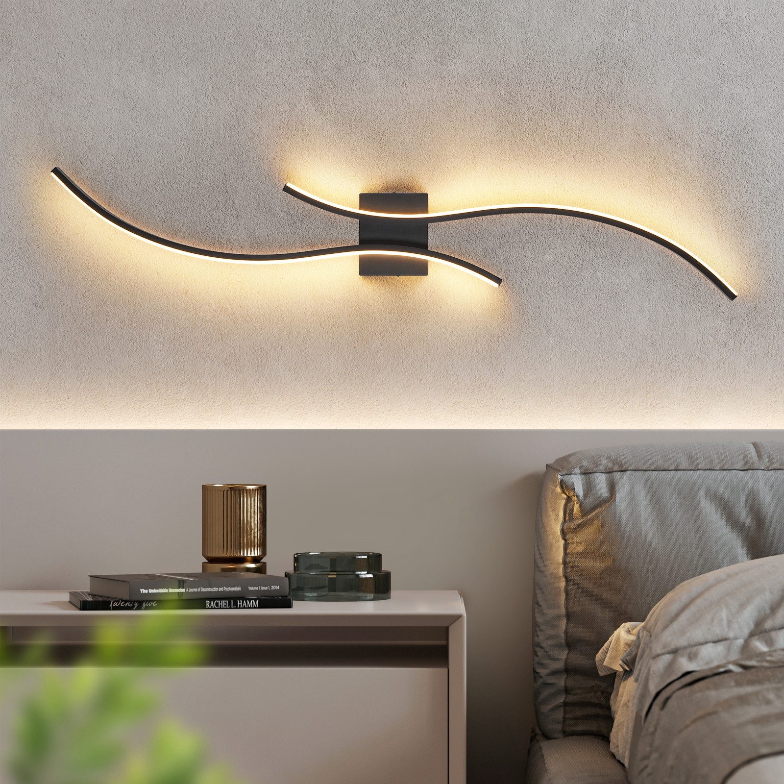 Nettlife LED Wandleuchte Innen Wohnzimmer 100CM Weiß 14W 3000K Modern Welle günstig online kaufen