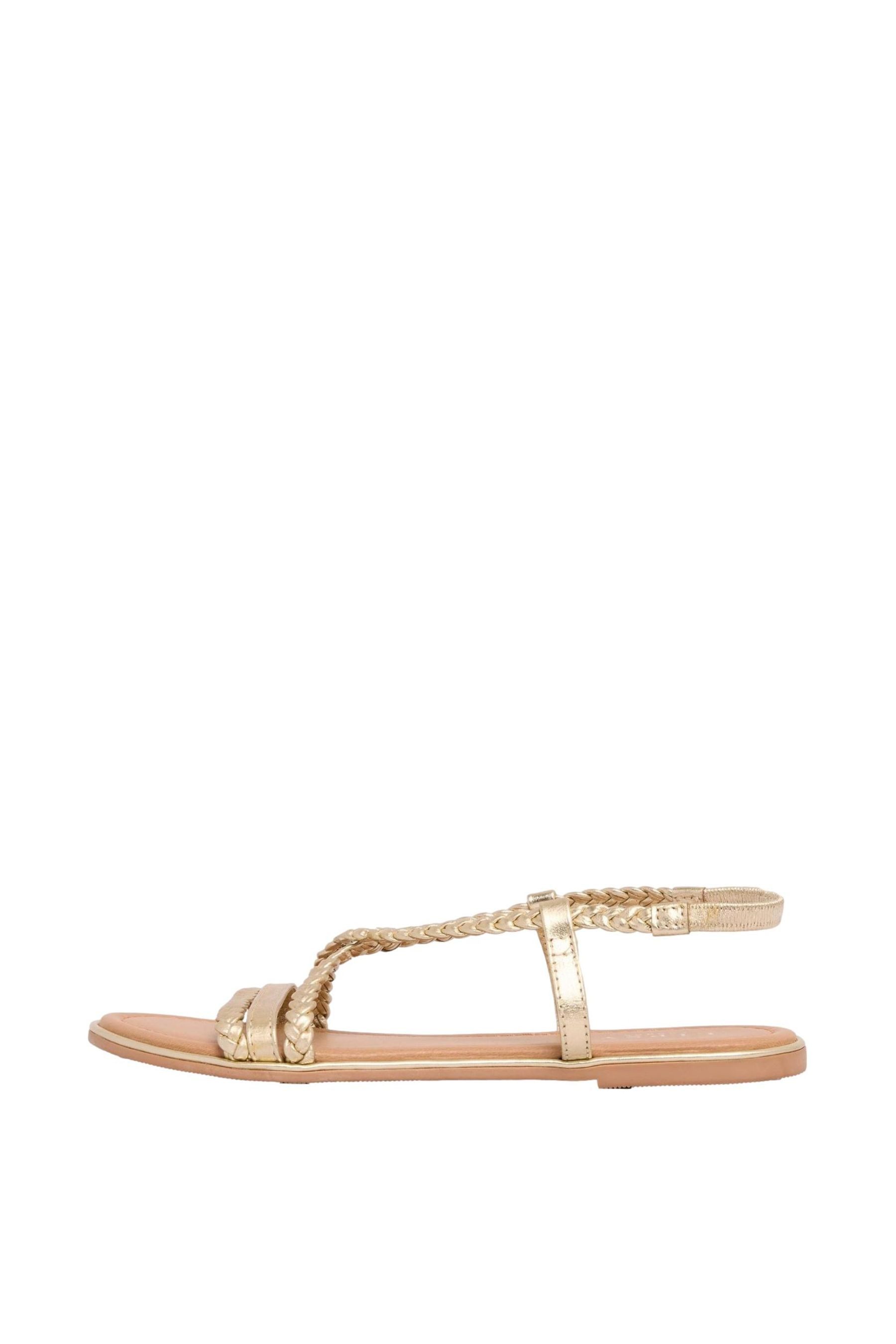 LIPSY Lipsy Flache Ledersandalen in Flechtoptik Sandale (1-tlg)