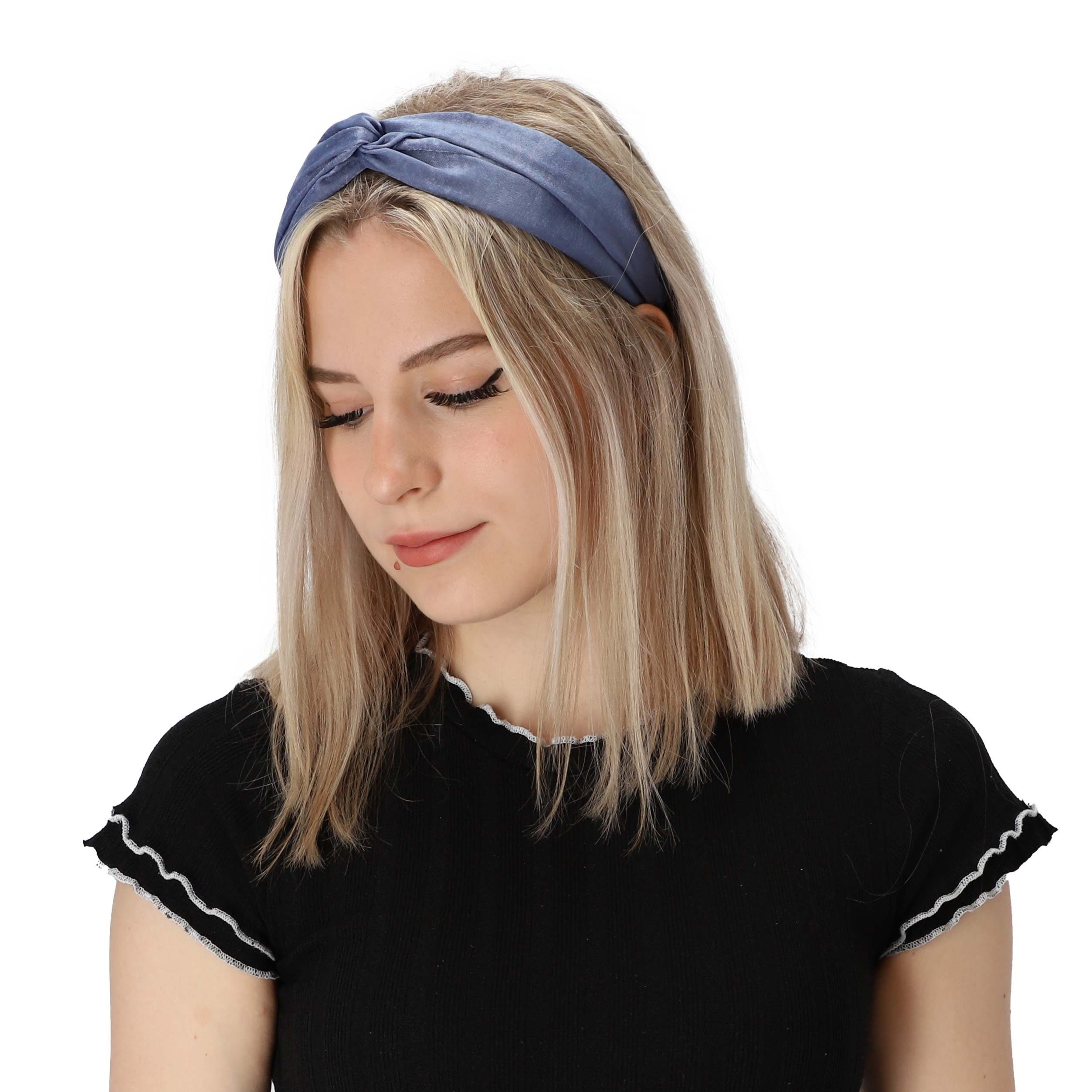 halsüberkopf Accessoires Haarband Haarband uni, 1-tlg., modisches Haarband in tollen Farben blau