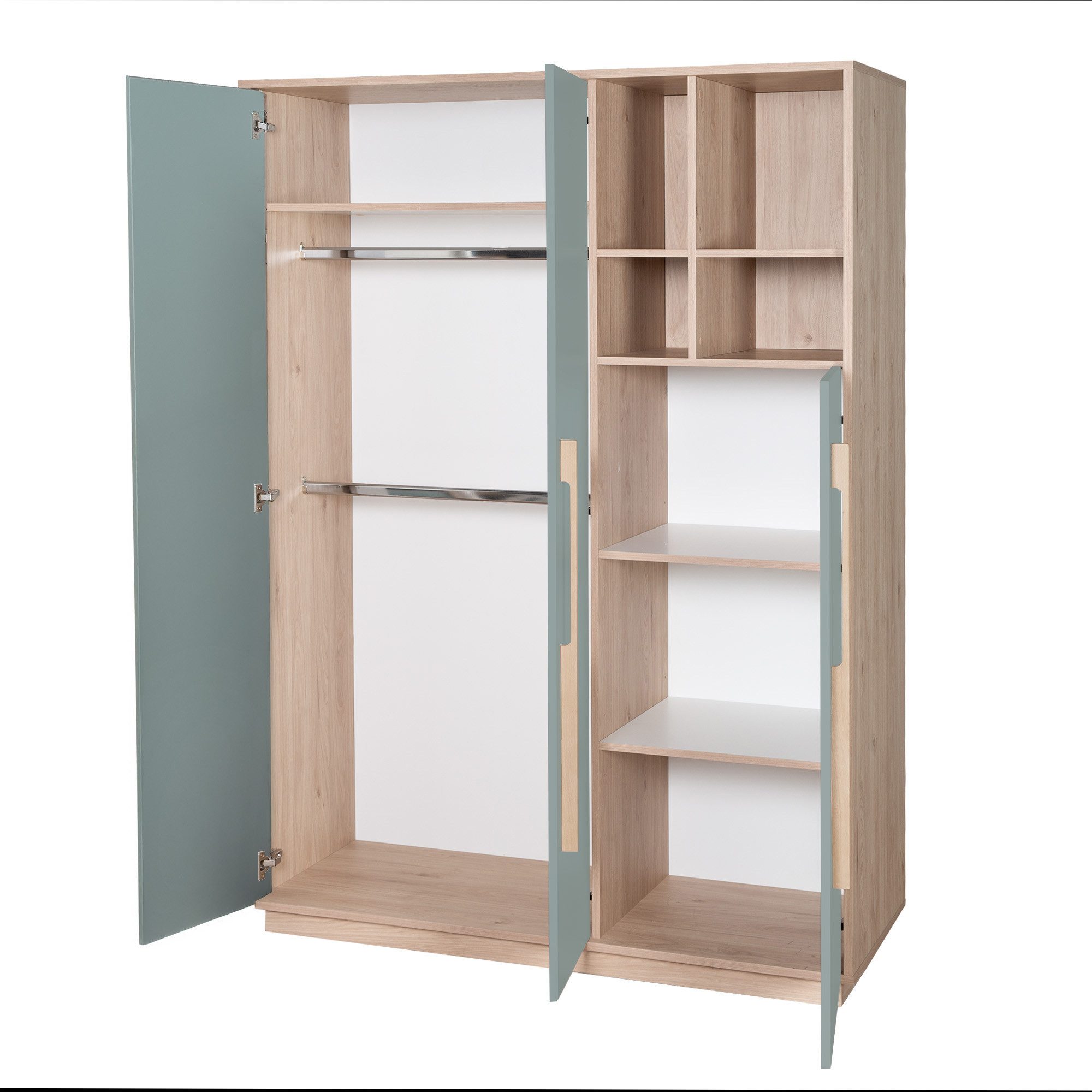roba® Kleiderschrank Selva - 3-türig mit offenen Fächern