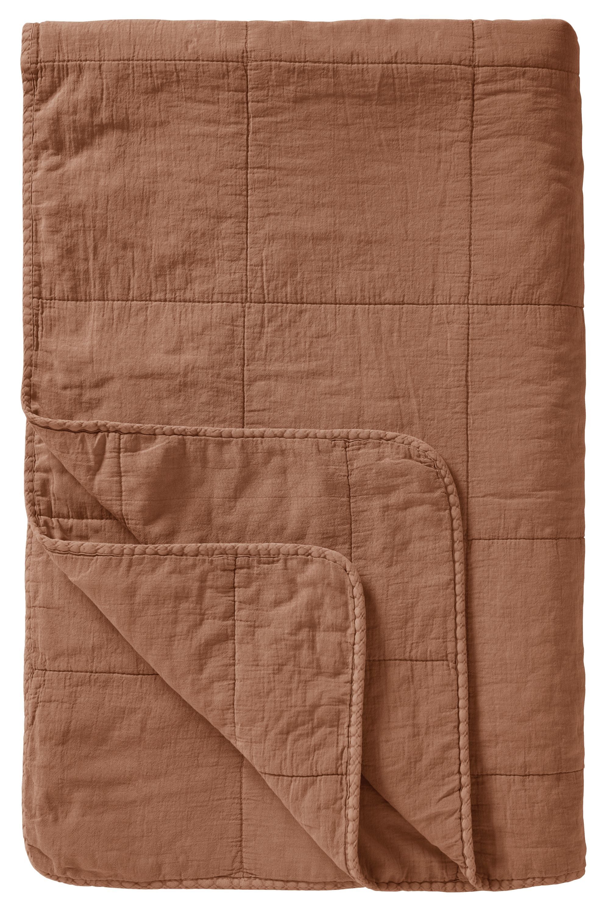 Ib Laursen Tagesdecke Ib Laursen - Decke Quilt Wohndecke Überwurf 130x180cm Siena Rot-Braun