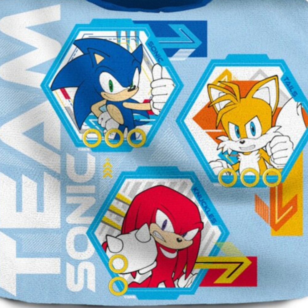 Sonic The Hedgehog Badeponcho Sonic The Hedgehog Kinder Poncho Badeponcho 100% Baumwolle, Baumwolle, Kapuze, Gr. 60x60 cm