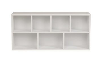 Furni24 Bücherregal Bücherregal mit 7 Fächern, weiß, 49,5x24x106 cm