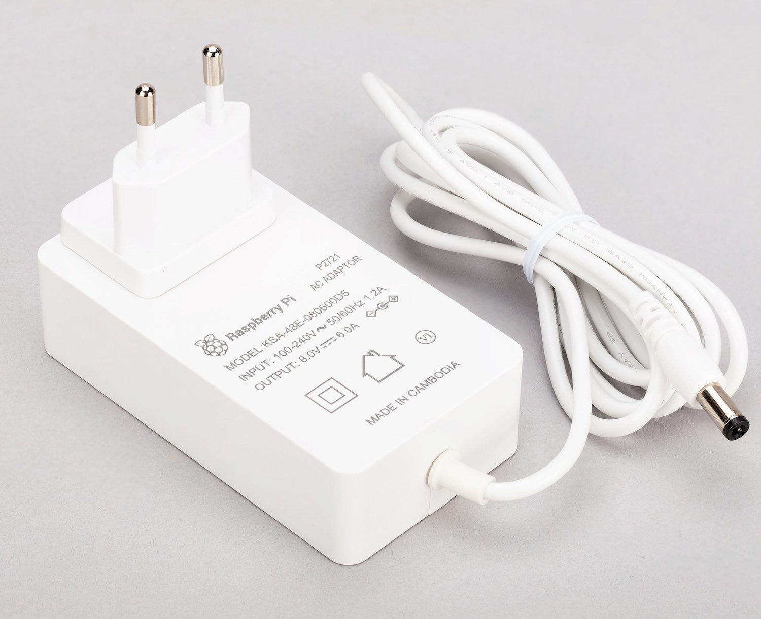 48W Netzteil für Raspberry Pi Build HAT, EU, weiß Netzkabel