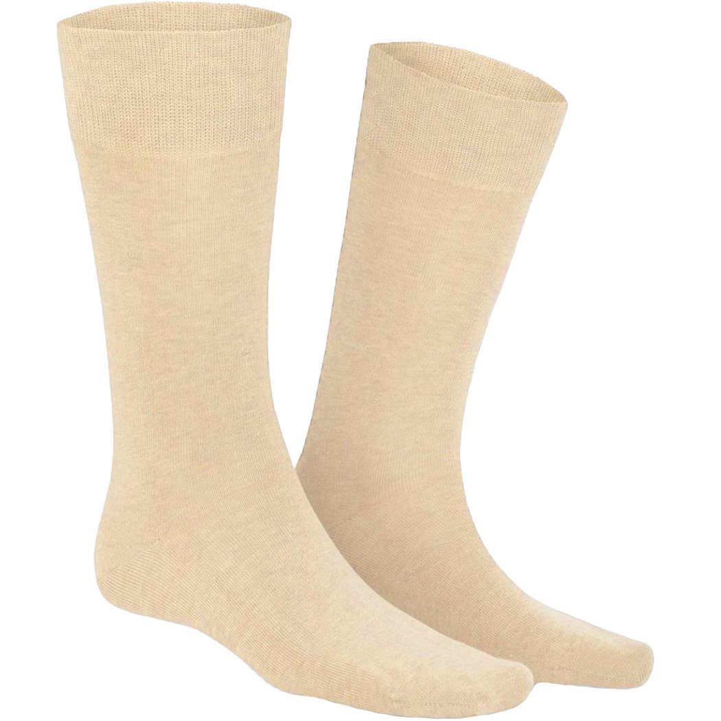 wirkt Komfortsocken Fasermischung (Packung, YORK 1-Paar) Luxus-Herrensocken NEW KUNERT die Feuchtigkeitsregulierend Beige