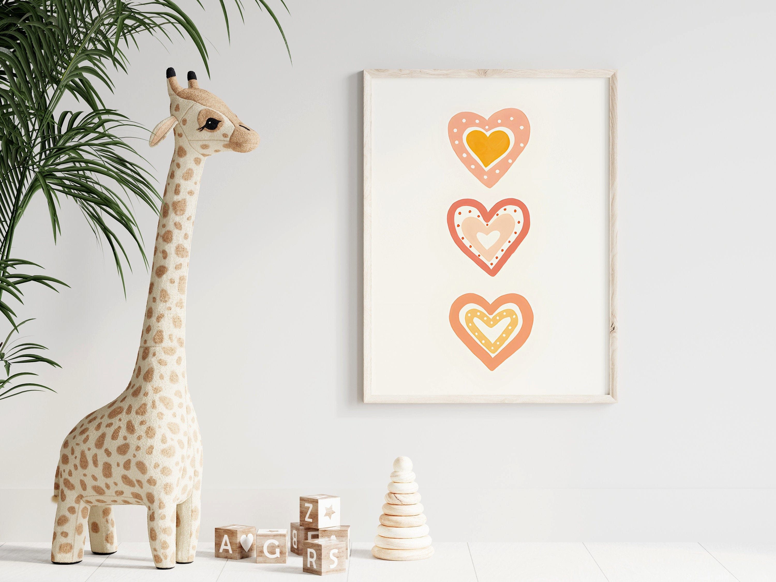 JUSTGOODMOOD Poster Kinderzimmer Sonnenstrahlen Regenbogen Herzen Blumen Kinderzimmer Bild, Regenbogen (1 St) – Bild 4 von 5